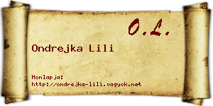 Ondrejka Lili névjegykártya