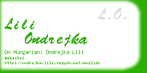 lili ondrejka business card